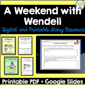 Preview of A Weekend with Wendell Story Resource - Printable PDF AND Digital Google Slides