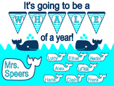 A Whale of a Year! Back to School Bulletin Board (Aqua)