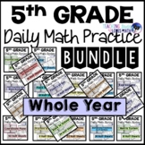 A Whole Year of Daily Math Review Bundle 5th Grade