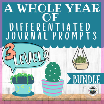 Preview of 3rd, 4th, 5th grade Differentiated Daily Journal Prompts -Year Long Bundle
