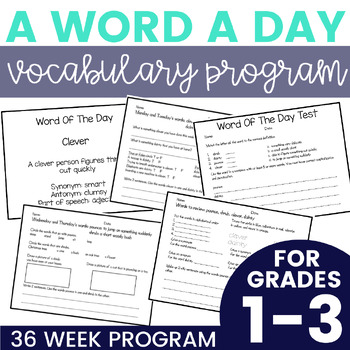 Preview of Word of the Day Vocabulary Activities 1st, 2nd, & 3rd Grade Vocabulary Practice