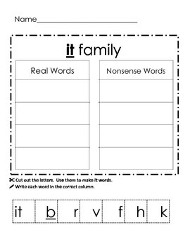 cvc word families sort read and write by clever curriculum tpt