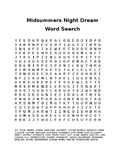 A Word Search for High School English: A Midsummer Night's