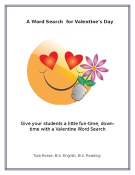 Preview of A Word Search for Valentine's Day