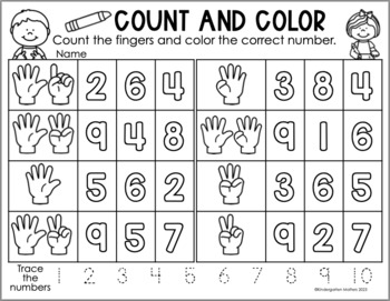 Preschool Finger Counting 1-10 Tracing Numbers Finger 