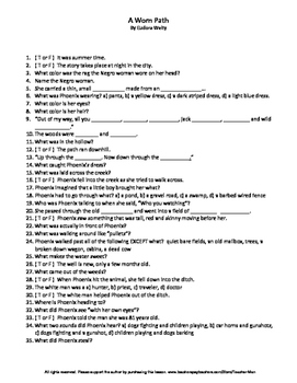 Preview of A Worn Path by Eudora Welty Complete Guided Reading Worksheet