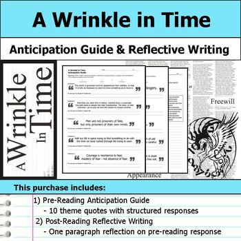 Preview of A Wrinkle in Time - Anticipation Guide & Reflection