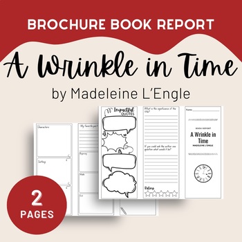 Preview of A Wrinkle in Time Book Report Brochure, PDF, 2 Pages