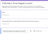 A Wrinkle in Time Chapters 1 & 2 Quiz