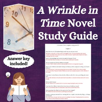 Preview of A Wrinkle in Time Novel Study Guide (comprehension questions for all chapters)