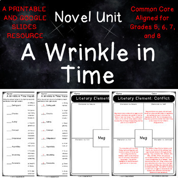 Preview of A Wrinkle in Time Novel Study No-Prep Print & Digital Common Core Aligned