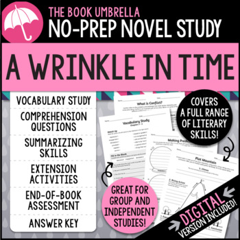 Preview of A Wrinkle in Time Novel Study { Print & Digital }