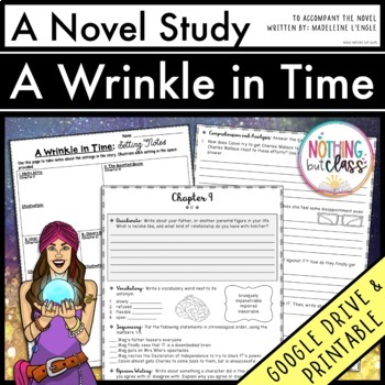 Preview of A Wrinkle in Time Novel Study Unit - Comprehension | Activities | Tests