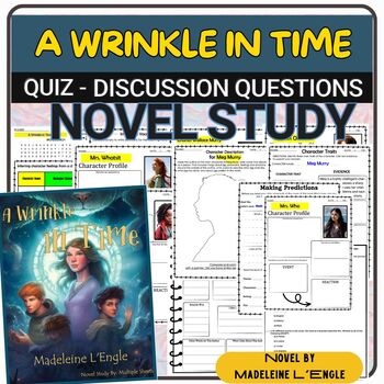 Preview of A Wrinkle in Time, Novel Study Unit Plan, Reading Comprehension with Answer Key