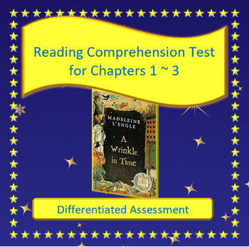 Preview of A Wrinkle in Time Reading Comprehension Test Chapters 1 ~ 3