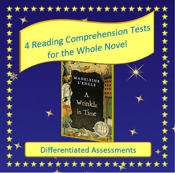 Preview of A Wrinkle in Time Reading Comprehension Tests for the Whole Novel