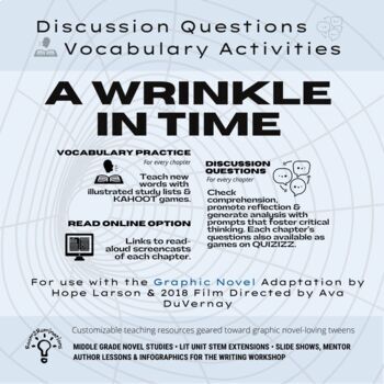 Preview of A Wrinkle in Time The Graphic Novel | Hope Larson | Discussion |Vocabulary