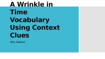 Preview of A Wrinkle in Time Vocab PowerPoint