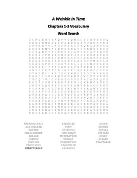 A Wrinkle In Time Vocabulary Word Search Packet Tpt