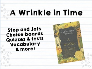 Preview of A Wrinkle in Time: Worksheets, Quizzes, Activities