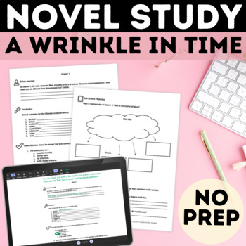 Preview of A Wrinkle in Time Novel Study Print & Digital Book Study + Graphic Organizers