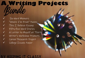 Preview of A Writing Project Bundle--Prezis, Rubrics, Handouts, and Teaching Tips