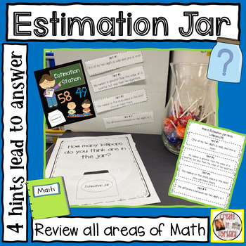 Preview of A Year of 1st Grade Mental-Math, Problem-Solving Estimation Jar Hints