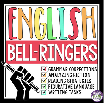 Preview of English Bell Ringers - Grammar, Reading, Writing, and Speaking ELA Warm Ups
