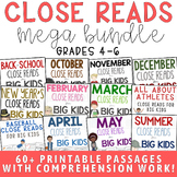 A Year of  Close Reads for BIG KIDS BUNDLE Common Core Aligned