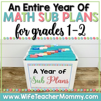 Preview of A Year of Emergency Sub Plans for 1st & 2nd Grade Math Bundle