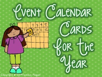 Preview of A Year of Events Calendar Cards