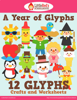 Preview of A Year of Glyphs Bundle Crafts and Worksheets