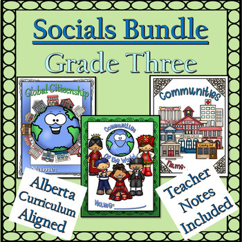 Preview of A Year of Grade 3 Social Studies Lapbooks Bundle (PREVIOUS AB CURRICULUM)