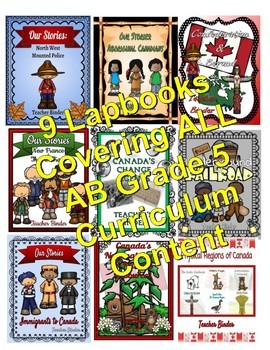 Preview of A Year of Grade 5 Social Studies Lapbooks Bundle (PREVIOUS AB CURRICULUM)