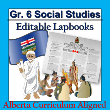 Preview of A Year of Grade 6 Socials Alberta Lapbooks -Editable (PREVIOUS AB CURRICULUM)