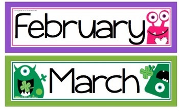 a year of monsters calendar headers by maria gavin from kinder craze