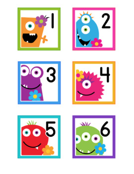 A Year of Monsters Calendar Numbers by Maria Gavin | TpT