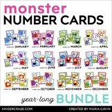 Printable Calendar Numbers for the Year - Monster Pocket C