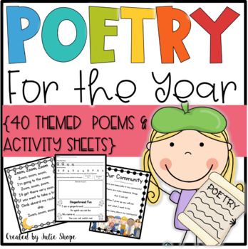 Preview of Poetry For the Year {40 Themed Poems & Activity Sheets}