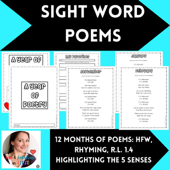 Preview of A Year's Worth of Sight Word Poems for R.L. 1.4 & R.L. 2.4