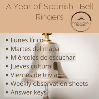 Preview of A Year of Spanish 1 Bell Ringers