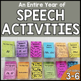 A Year of Speech Therapy Activities - Articulation, Catego