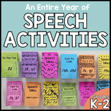 A Year of Speech Therapy Activities - Articulation, Catego
