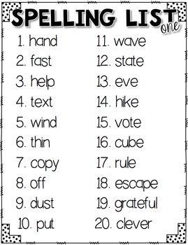 A Year of: Spelling Lists (Aligned with Saxon Phonics) by Our Strange Class