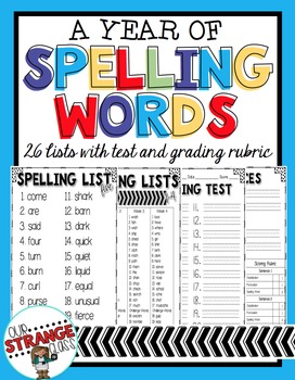 Preview of A Year of: Spelling Lists {Aligned With Daily Phonics & Saxon Inspired}