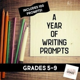 A Year of Writing Prompts |  EDITABLE | Classroom or dista