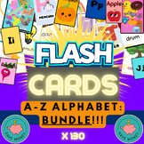 A-Z ALPHABET Flash Card BUNDLE! Matching Games - ELL SPED 