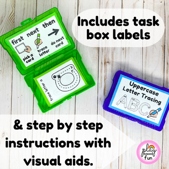 A-Z ALPHABET TRACING TASK CARDS for LITERACY & FINE MOTOR SKILL PRACTICE