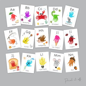 Preview of A-Z Alphabet ABC Handprint Book Hand Art Craft Phonics Activity 0575