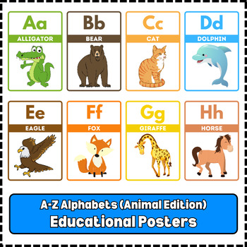 Preview of A-Z Alphabet (Animal Edition) Poster Educational Classroom Poster Printable